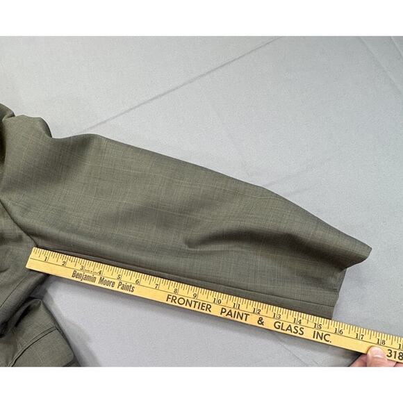 Men’s Brooks Brothers Pure New Wool Subtle Olive Blazer Jacket Lined Size 40S - Picture 4 of 10